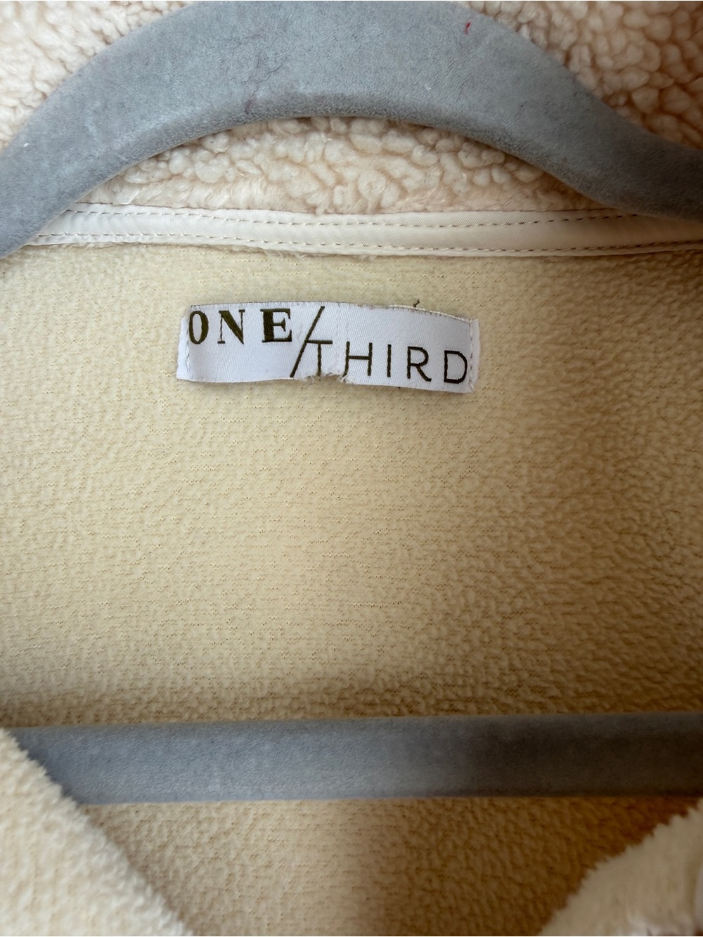 🔥 One/Third Cozy Cream Teddy Sherpa Snap-Neck Fleece Pullover - Picture 7 of 7